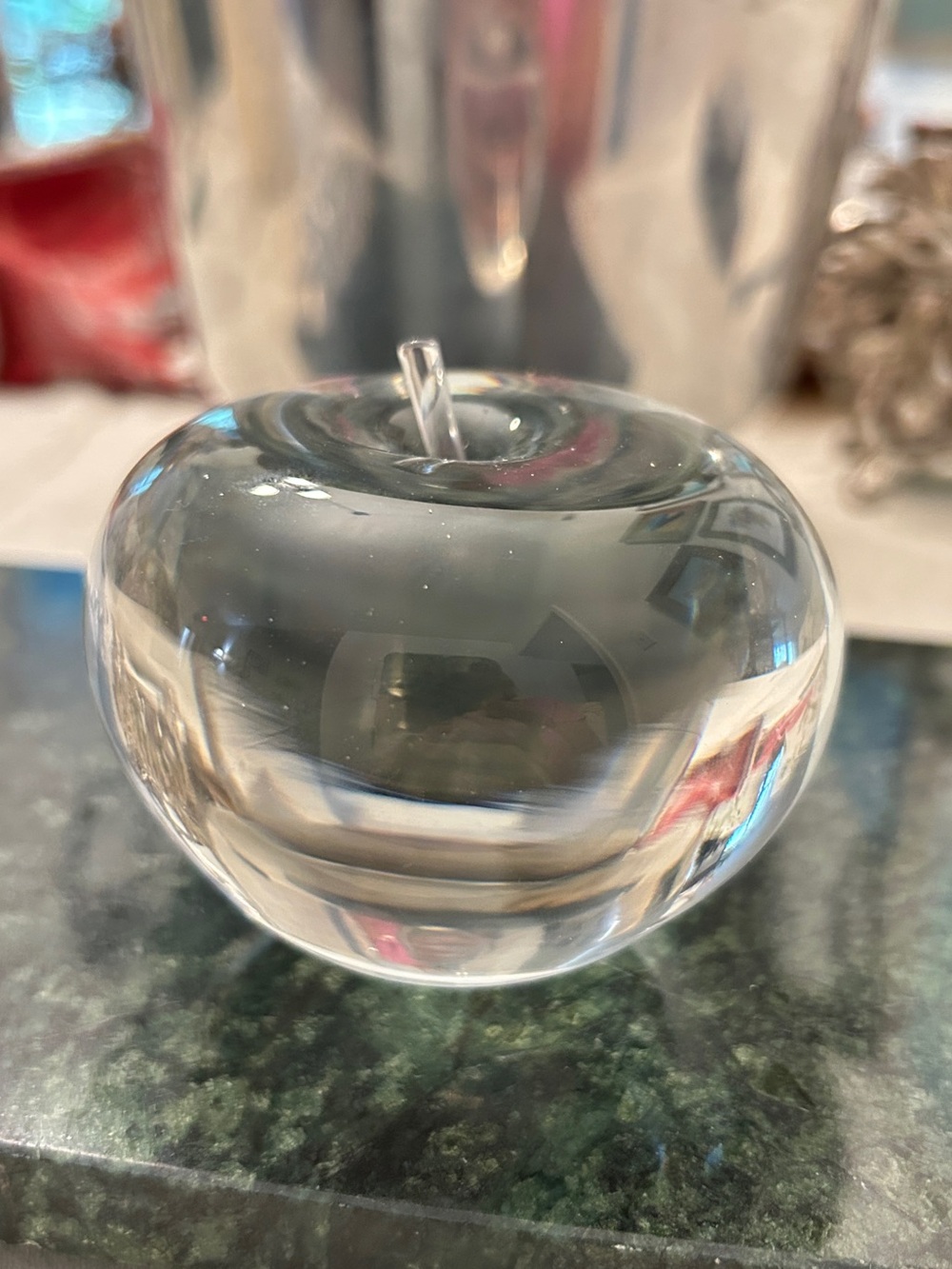 Rosenthal Clear Glass Apple Sculpture in Transparent Crystal